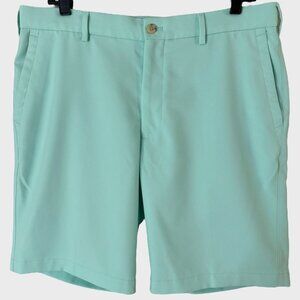 Peter Millar Salem Performance Stretch Chino Shorts Green Men's 34 Golf Casual